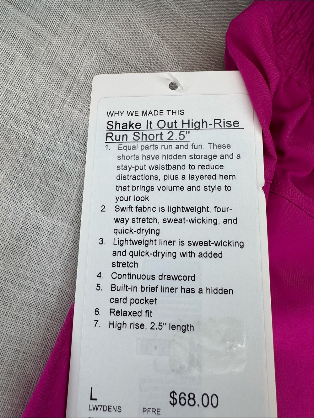 Lululemon Shake It Out High-Rise Run Shorts 2.5” Pink Flare NWT - Picture 14 of 16